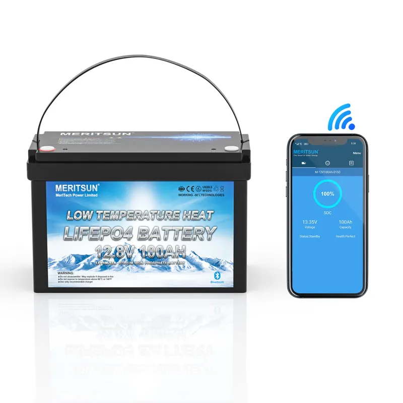 Lägg i varukorgen Meritsun Heat 12.8V 100Ah Litiumbatteri Bluetooth