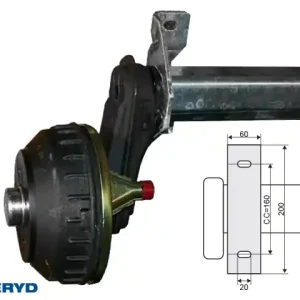 Släpvagnsaxel AL-KO 200x50 1000kg 1200/1650 4x100 Outlet