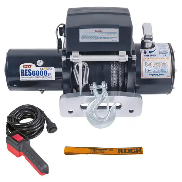 Kundfavorit Rock RES6000 elektrisk trailervinsch 12 Vdc 4.6HK (3.4Kw) 2720kg lina