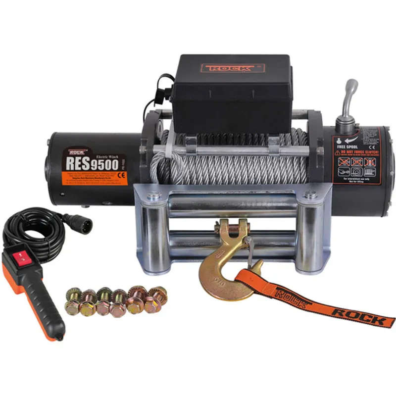 Rock res9500 elektrisk trailervinsch 12 vdc 4.9hk (3.6kw) 4313 kg med wire Beställ nu