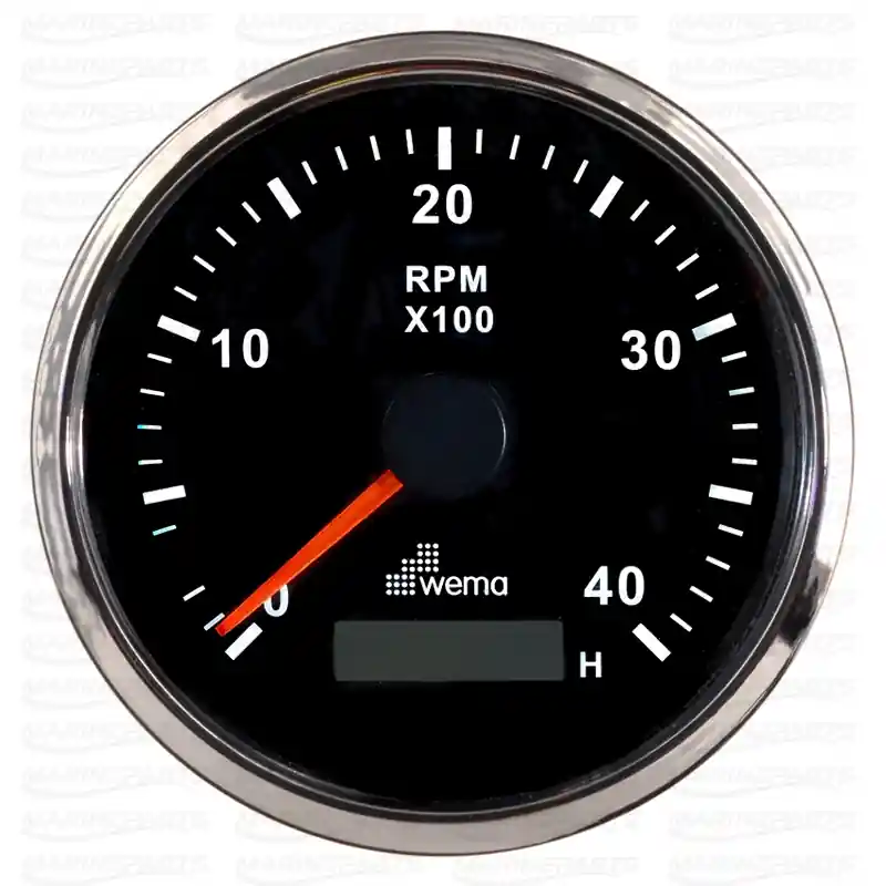 Nedsatt pris Varvräknare Wema Silverline 4000varv/min 85mm med timräknare (svart)